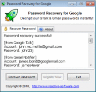 Google Talk Password Recovery screenshot